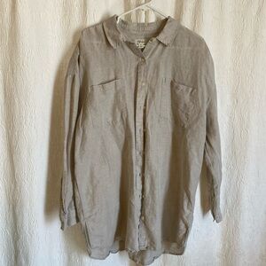 Style & Co Oversized Linen/Cotton Blouse XL